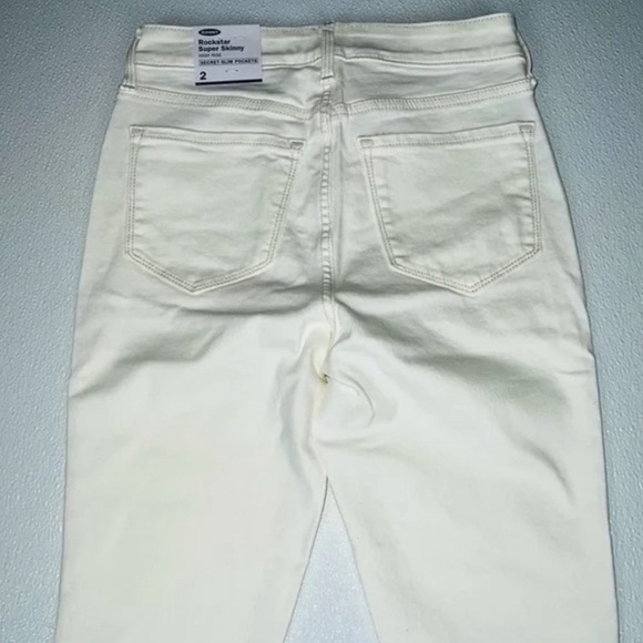 Old Navy High-Waisted Rockstar Super Skinny Off-White Ankle Jeans Size 2 NWT - Picture 11 of 12